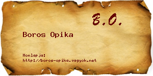 Boros Opika névjegykártya